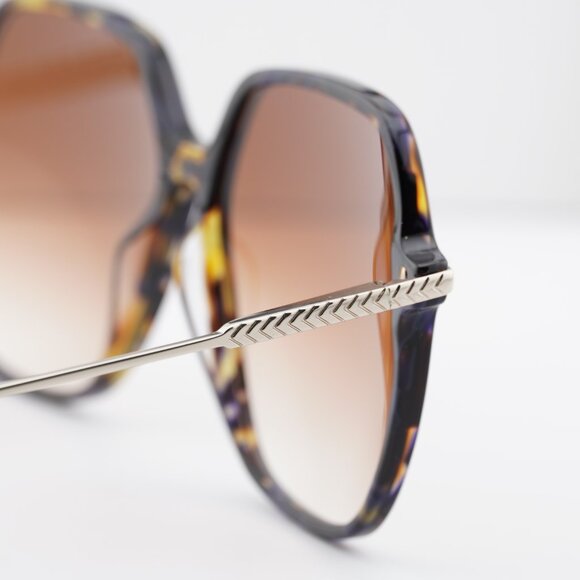 Victoria Beckham VB631S 418 Square Sunglasses – Havana Blue/Brown main image 6